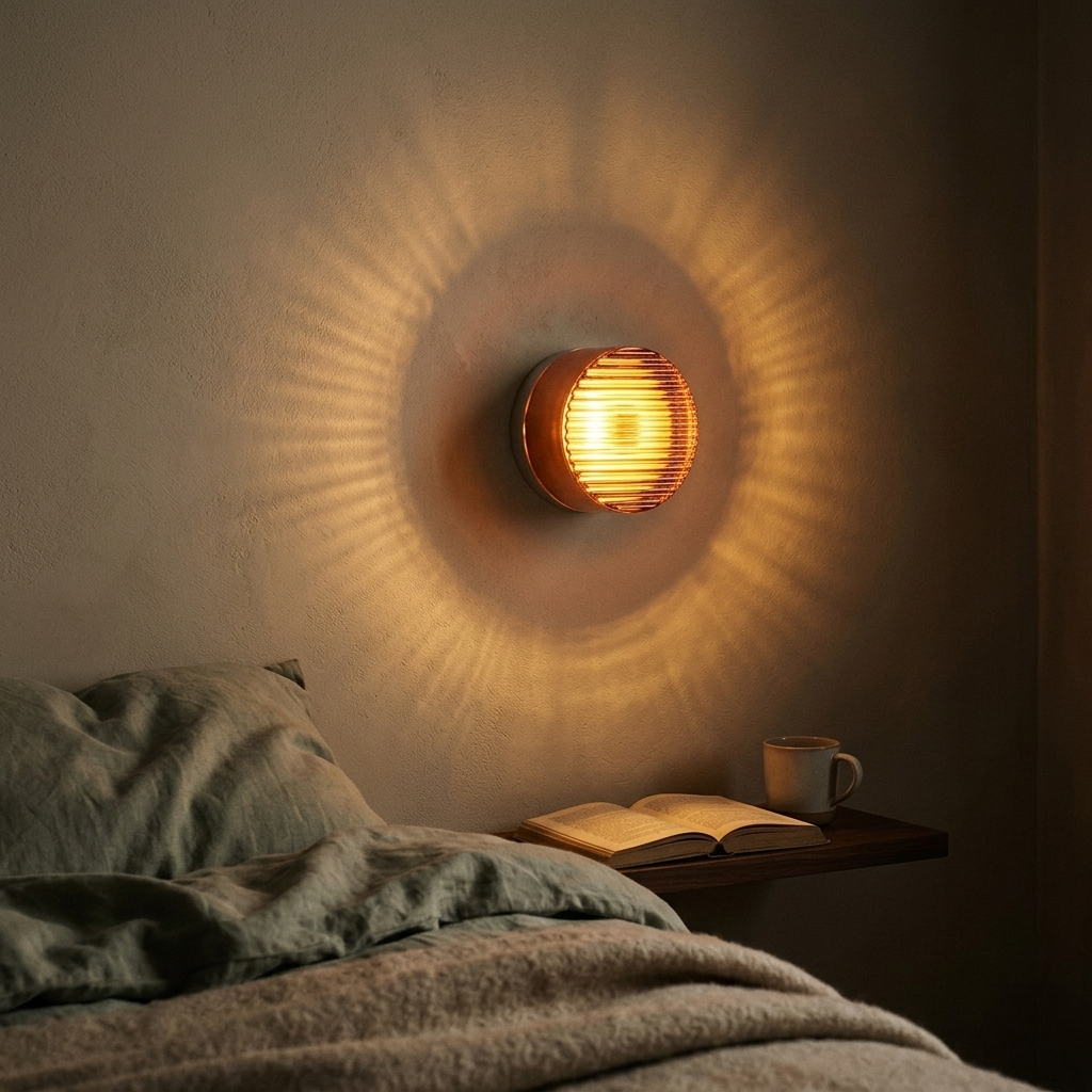 Lampe de chevet murale minimaliste avec lumière chaude tamisée