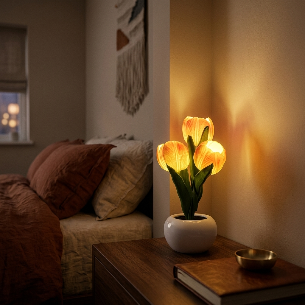 Lampe de Chevet Tulipe LED – Ambiance Douce et Design Élégant