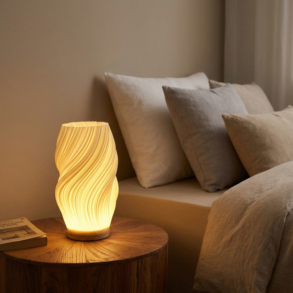 Lampe de Chevet 3D Dimmable - Lumière Chaude Rechargeable
