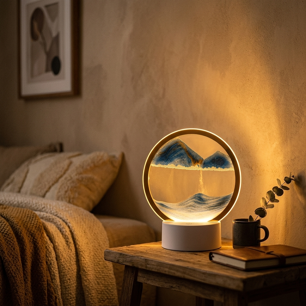 Lampe de Chevet Sable Mouvant LED - Ambiance Cosy Rechargeable