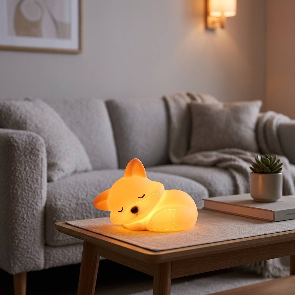 Lampe de Chevet Renard Silicone - Lumière Douce Rechargeable