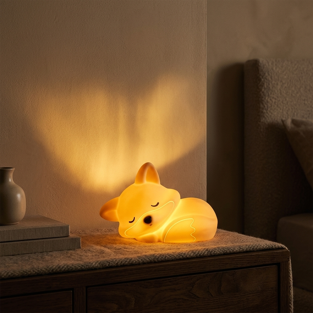 Lampe de Chevet Renard Silicone - Lumière Douce Rechargeable