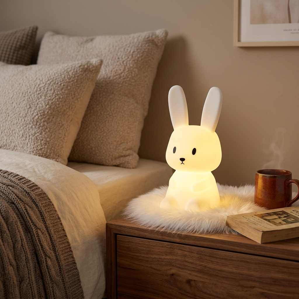 Lampe de Chevet Lapin Tactile - Veilleuse LED Douce pour Cocooning
