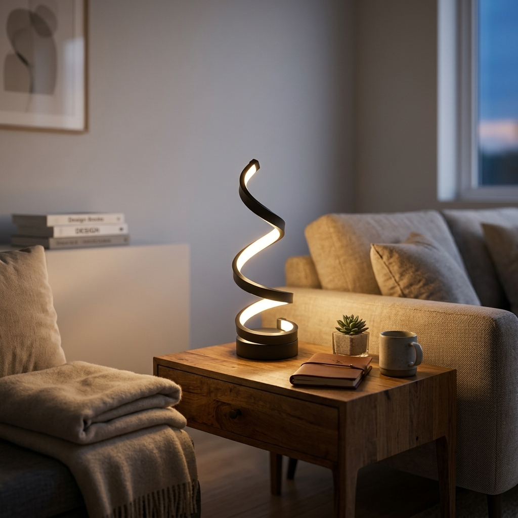 Lampe de Chevet LED Spirale Dimmable Design Moderne