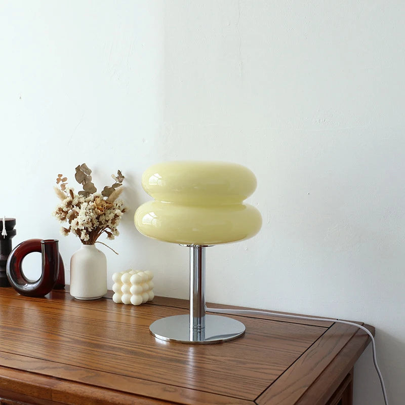 Lampe de Chevet Verre Macaron - Lumière Tamisée 3 Modes