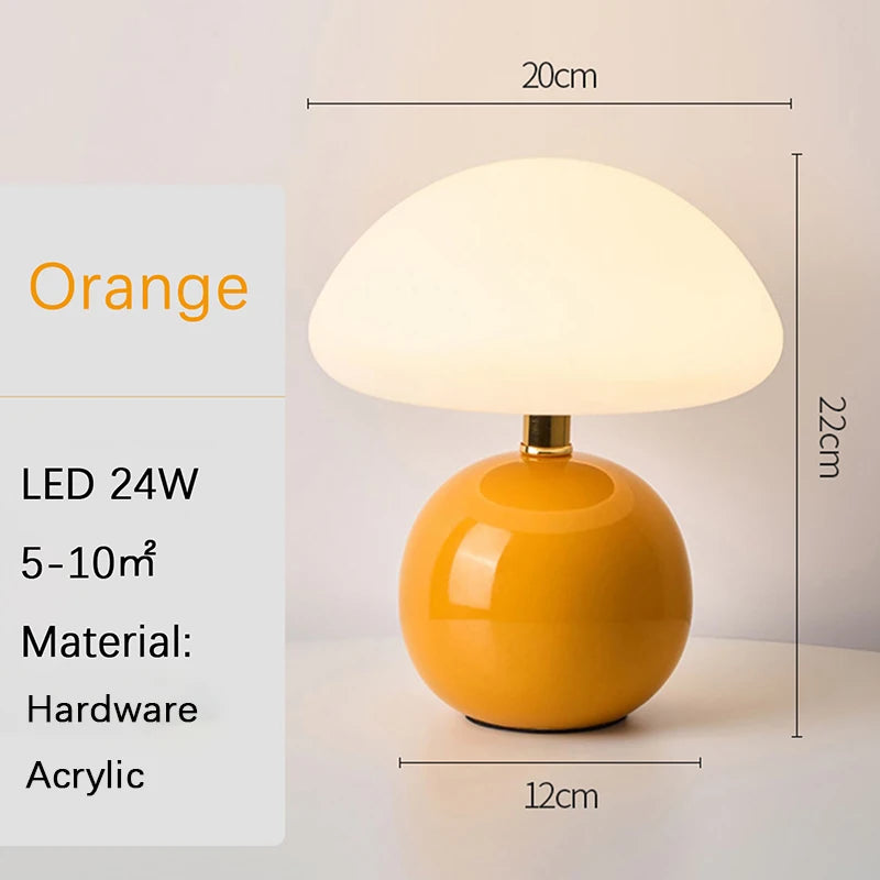 Lampe de Chevet USB Rose/Orange - Lumière Tamisée Rechargeable