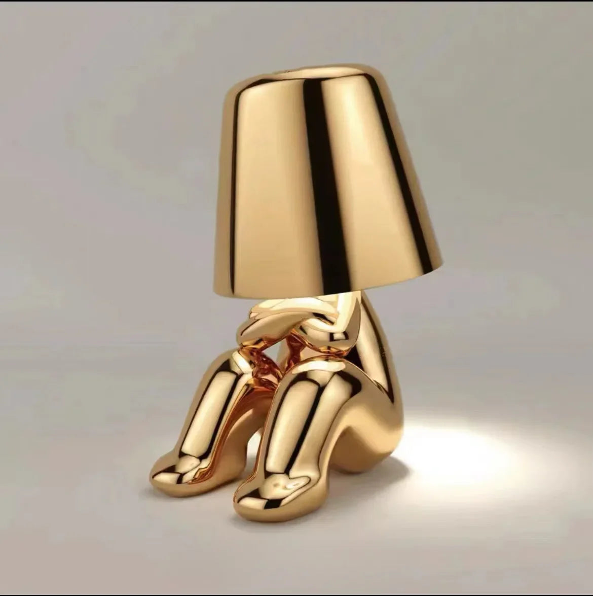 Lampe de Chevet Tactile Design Doré – Lumière Rechargeable USB