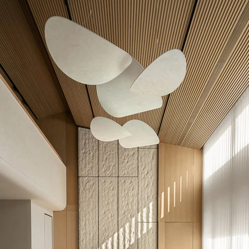 Lampe de chevet suspendue minimaliste abat-jour soie