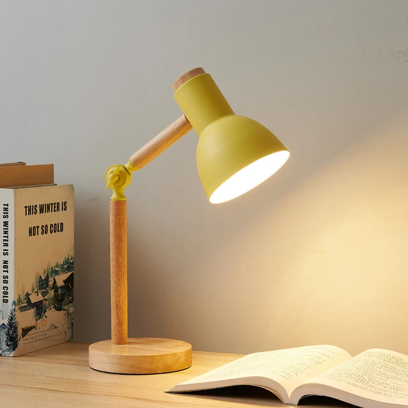 Lampe de Chevet Nordic LED - Design Bois, Lumière Chaude Apaisante