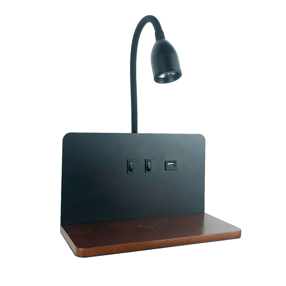 Lampe de Chevet LED Rotative USB Wireless Charging Moderne