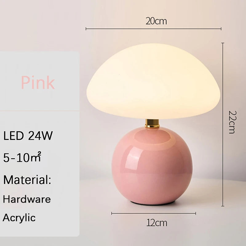 Lampe de Chevet USB Rose/Orange - Lumière Tamisée Rechargeable