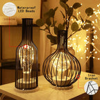 Lampe de Chevet Design Cage Métal - Lumière Douce Rechargeable