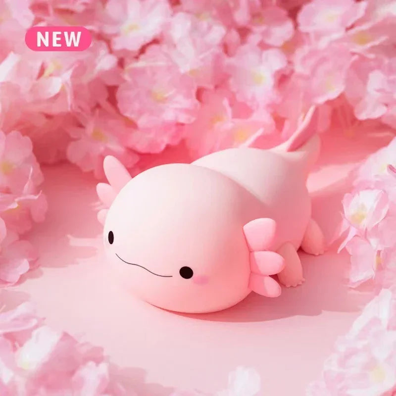 Lampe de Chevet Axolotl - Veilleuse Tactile USB Rechargeable