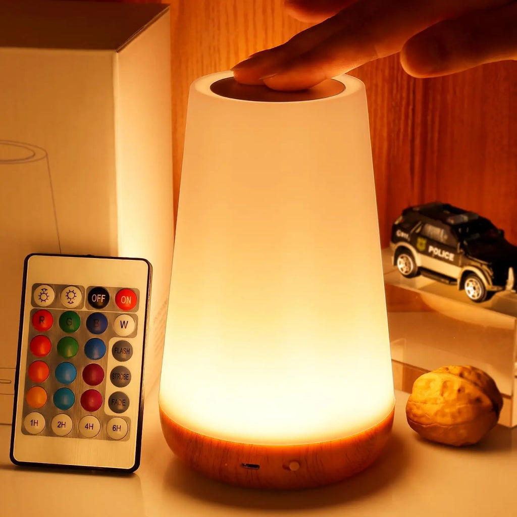 Lampe de chevet RGB tactile rechargeable avec 13 couleurs ajustables