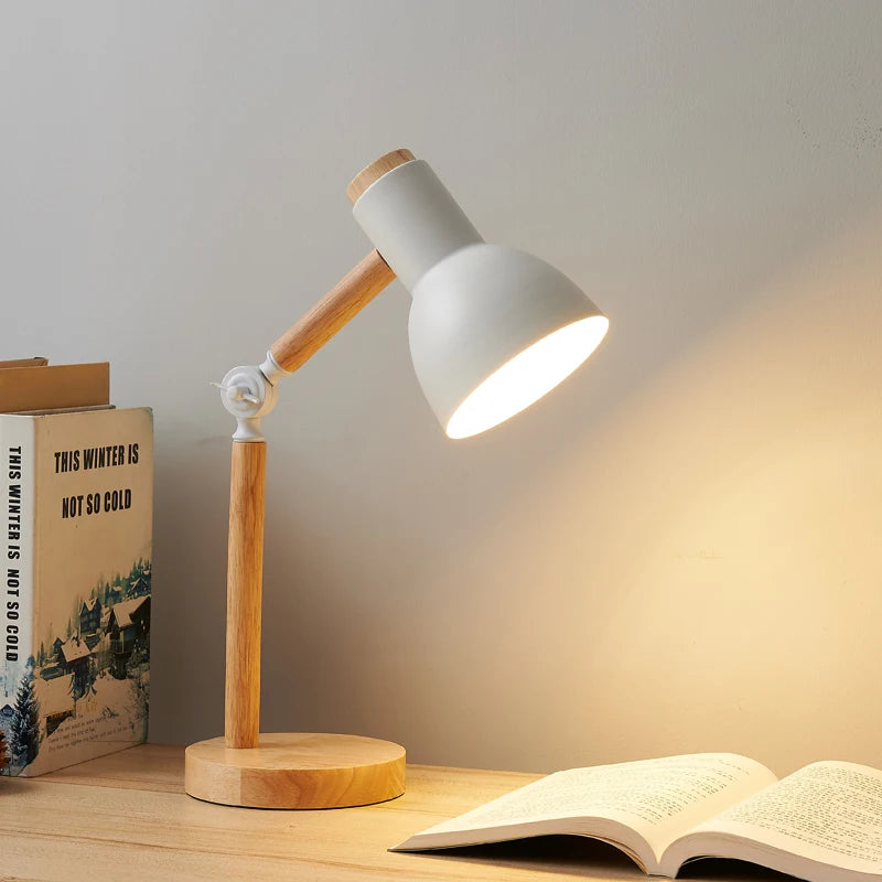 Lampe de Chevet Nordic LED - Design Bois, Lumière Chaude Apaisante