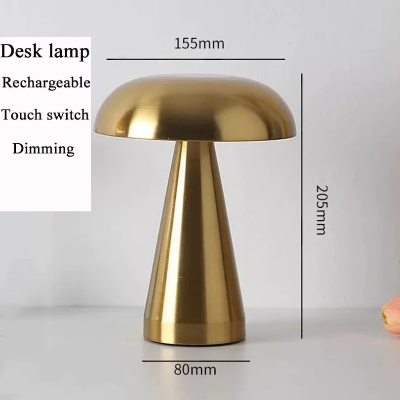 Lampe de Chevet Champignon LED Tactile - Rechargeable