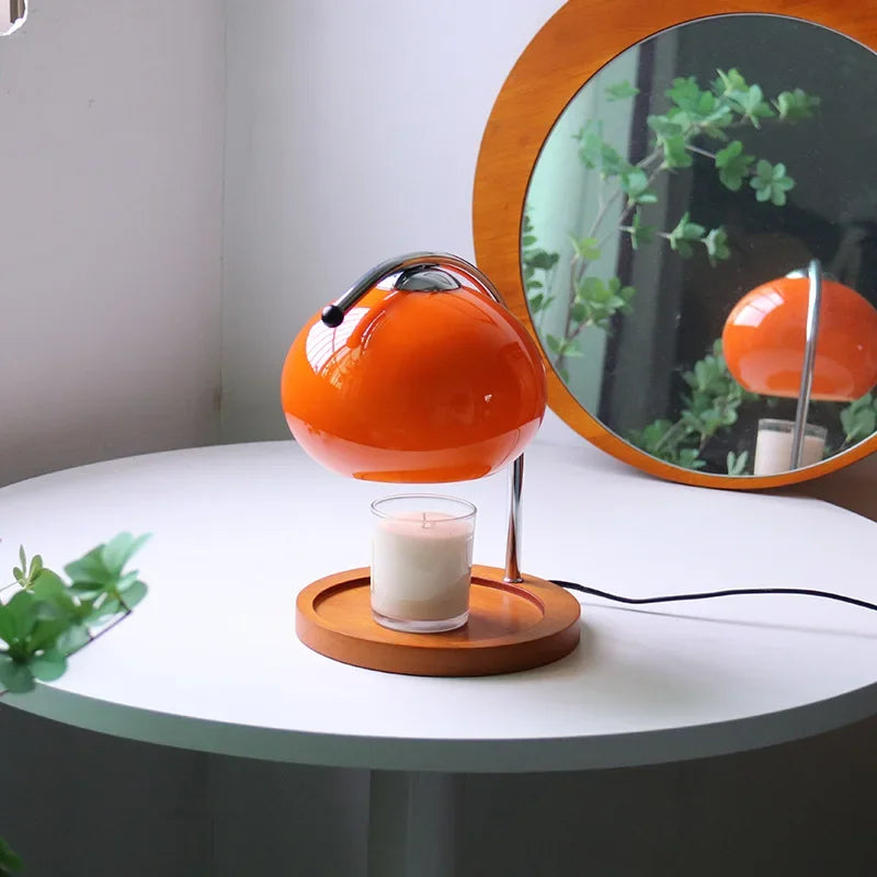 Lampe de Chevet Rétro en Verre - Lumière Chaude et Dimmable