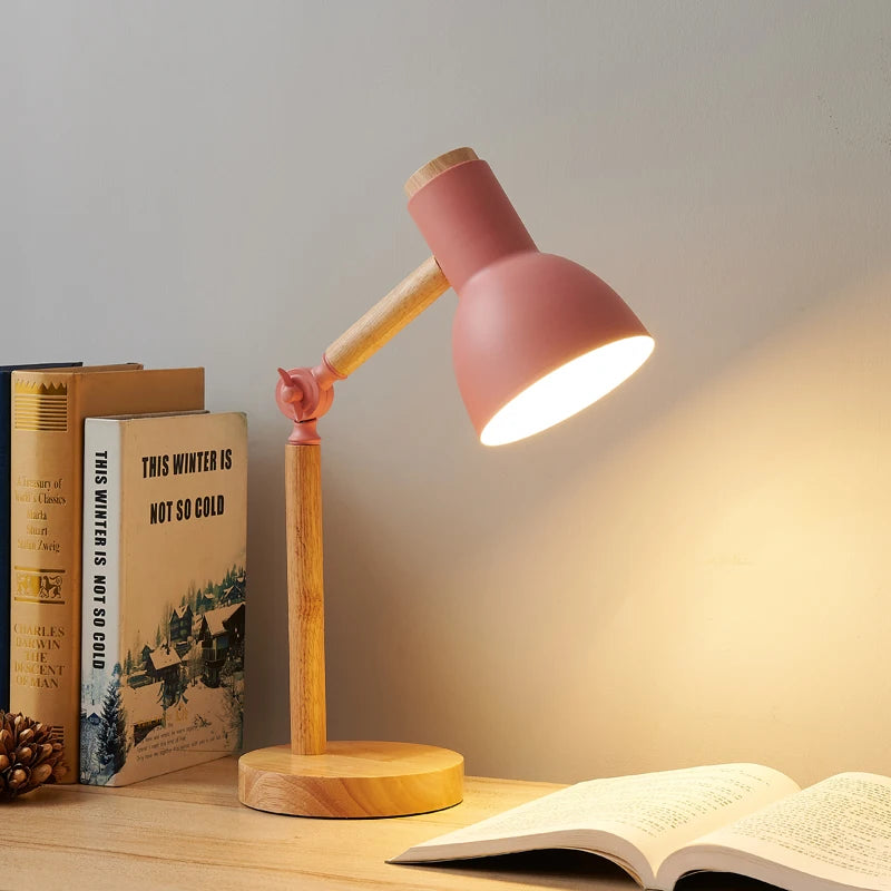 Lampe de Chevet Nordic LED - Design Bois, Lumière Chaude Apaisante