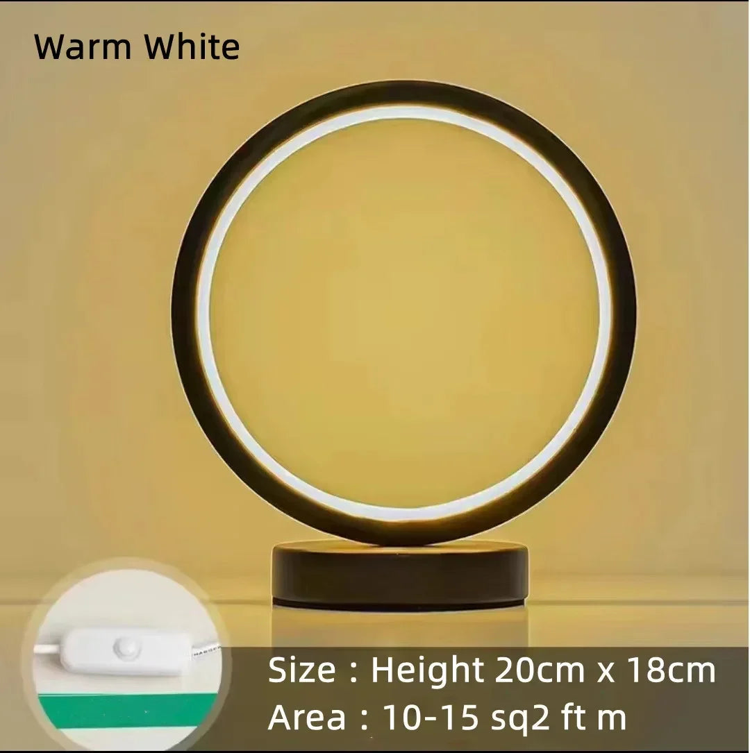 Lampe de Chevet LED Dimmable - Design Rond Épuré