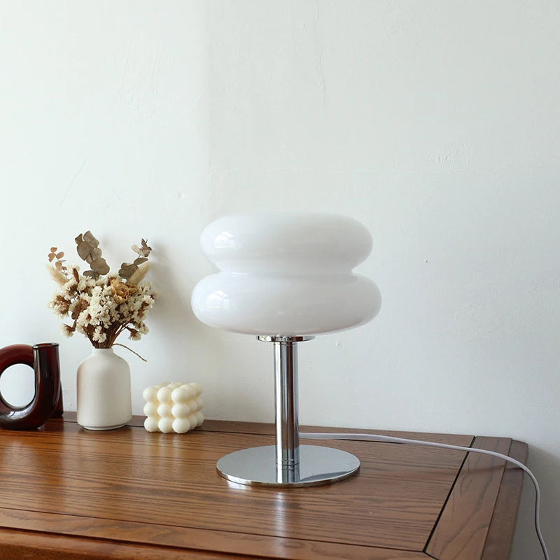 Lampe de Chevet Verre Macaron - Lumière Tamisée 3 Modes