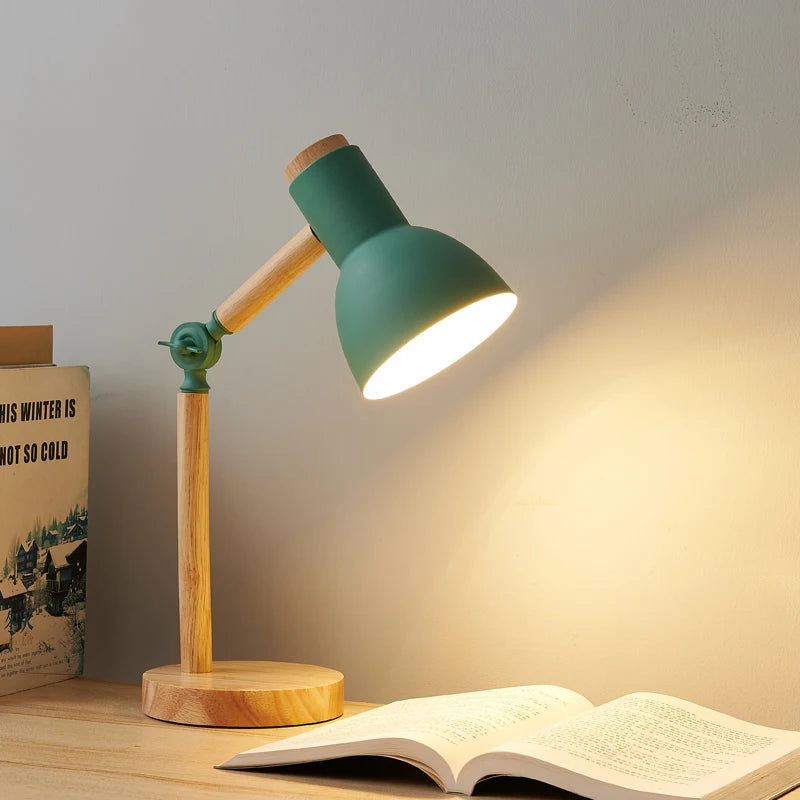 Lampe de Chevet Nordic LED - Design Bois, Lumière Chaude Apaisante