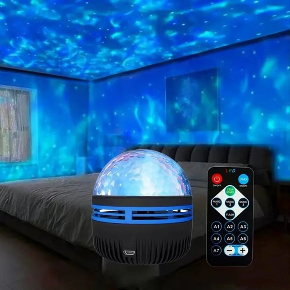 Lampe de Chevet LED avec Projections Étoiles - Lumière Douce USB