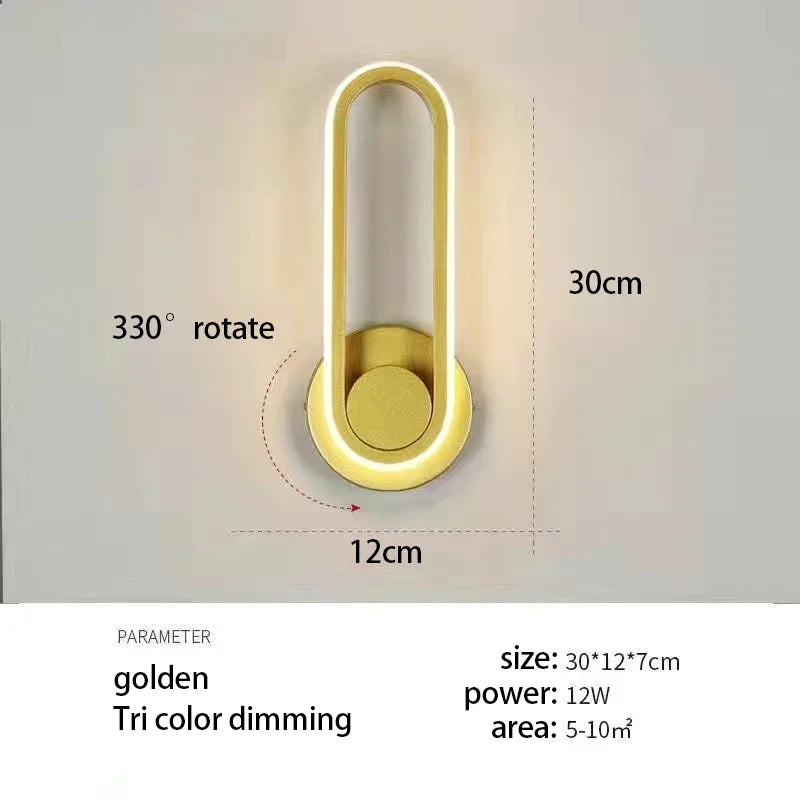Lampe de Chevet Rotative LED – Design Moderne et Lumière Chaude