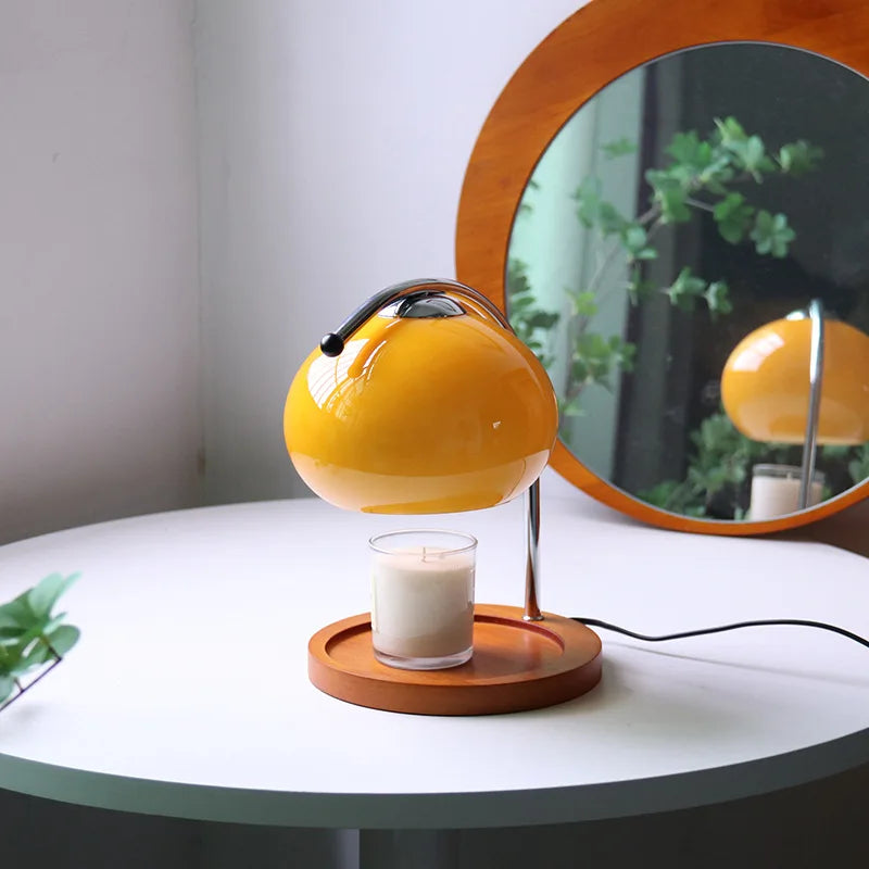 Lampe de Chevet Rétro en Verre - Lumière Chaude et Dimmable