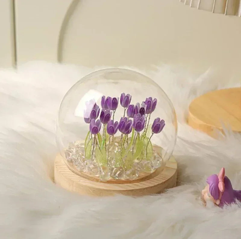 Lampe de Chevet Fleur Tulipe - Veilleuse LED Douce et Cosy