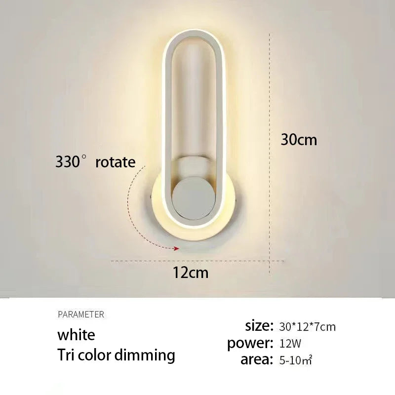 Lampe de Chevet Rotative LED – Design Moderne et Lumière Chaude