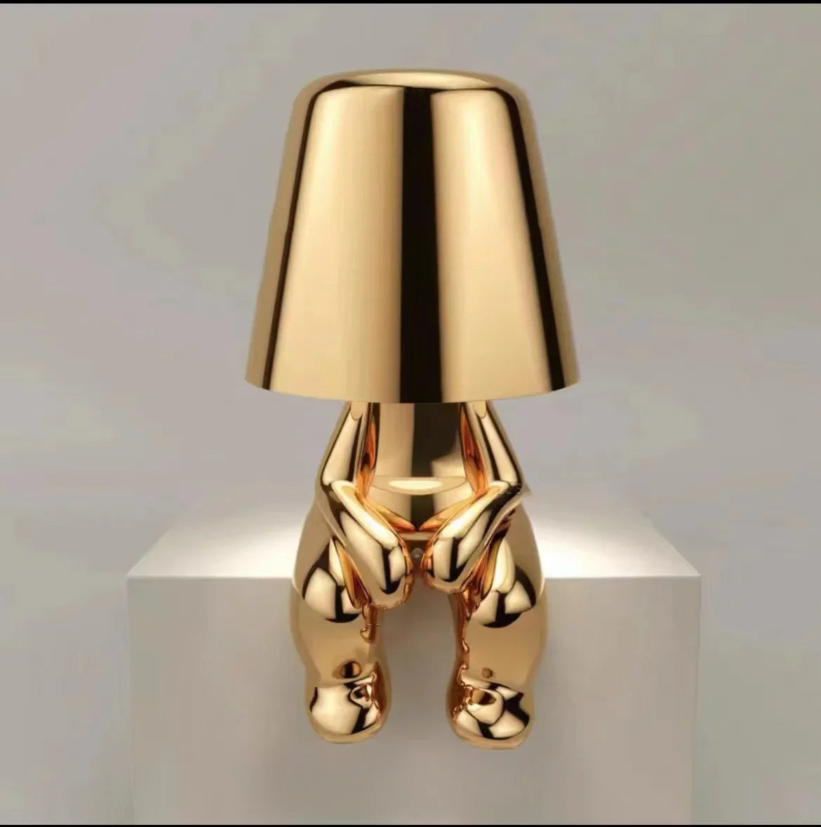 Lampe de Chevet Tactile Design Doré – Lumière Rechargeable USB
