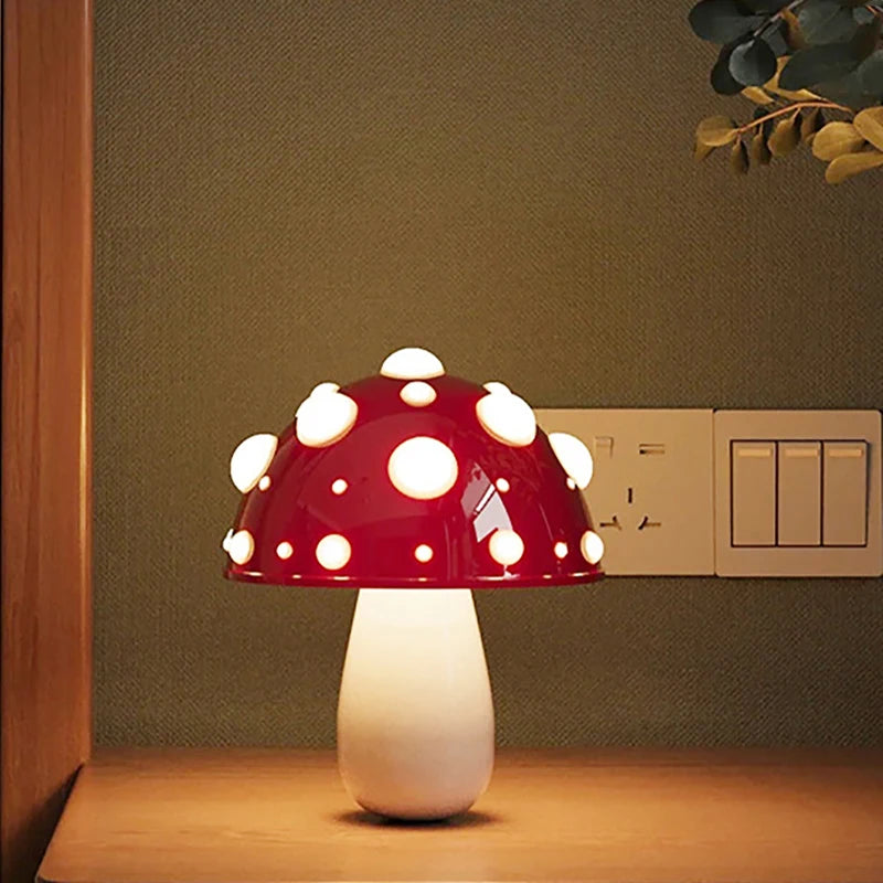 Lampe de chevet champignon métallique avec LED rechargeable USB, lumière douce