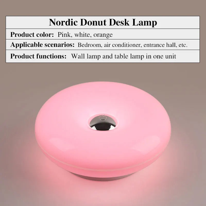 Lampe de Chevet Donut Rechargeable - 3 Lumières Cosy