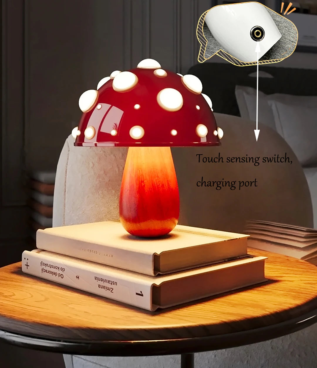 Lampe de Chevet Champignon LED Rechargeable - Ambiance Douce
