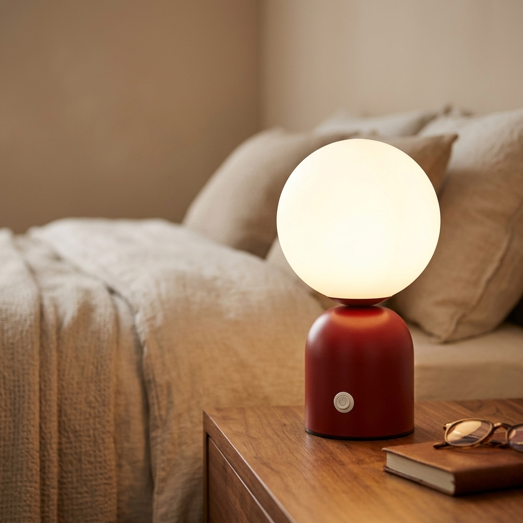 Lampe de chevet LED rechargeable en métal, design moderne, lumière douce