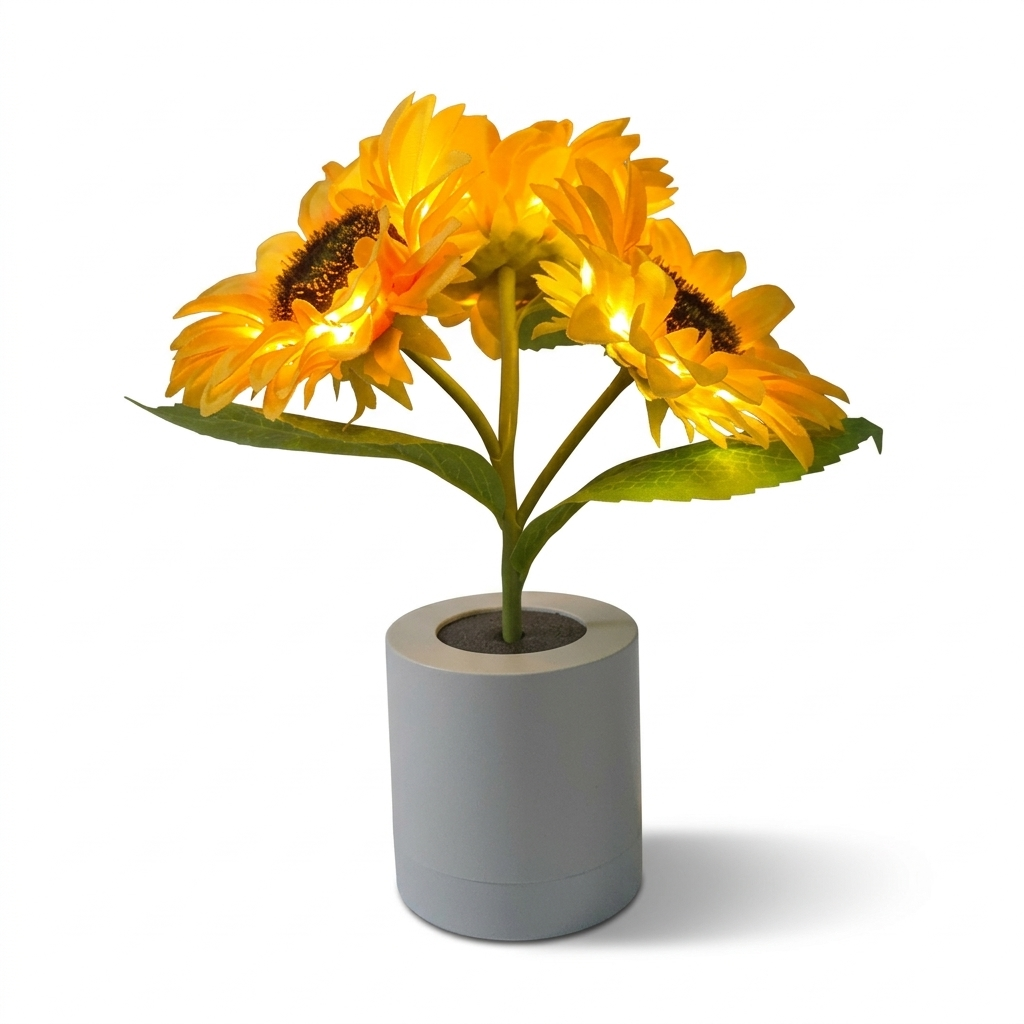 Lampe de Chevet Tournesol LED - Éclairage Tamisé Rechargeable