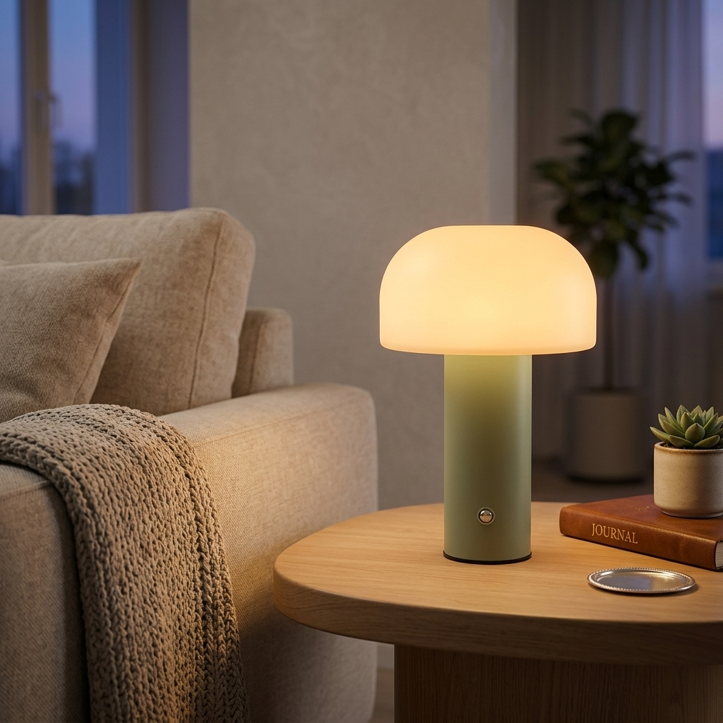 Lampe de Chevet Champignon LED Rechargeable 3 Intensités