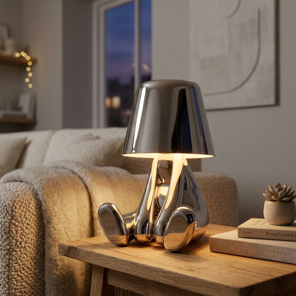 Lampe de Chevet Tactile Design Doré – Lumière Rechargeable USB