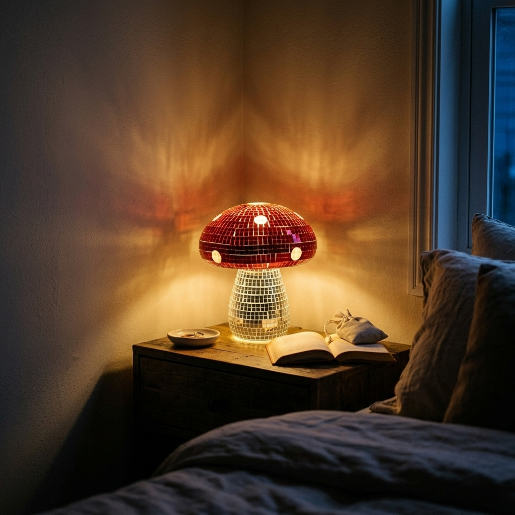 Lampe de Chevet Atmosphère 3D - Lumière Chaude Rechargeable