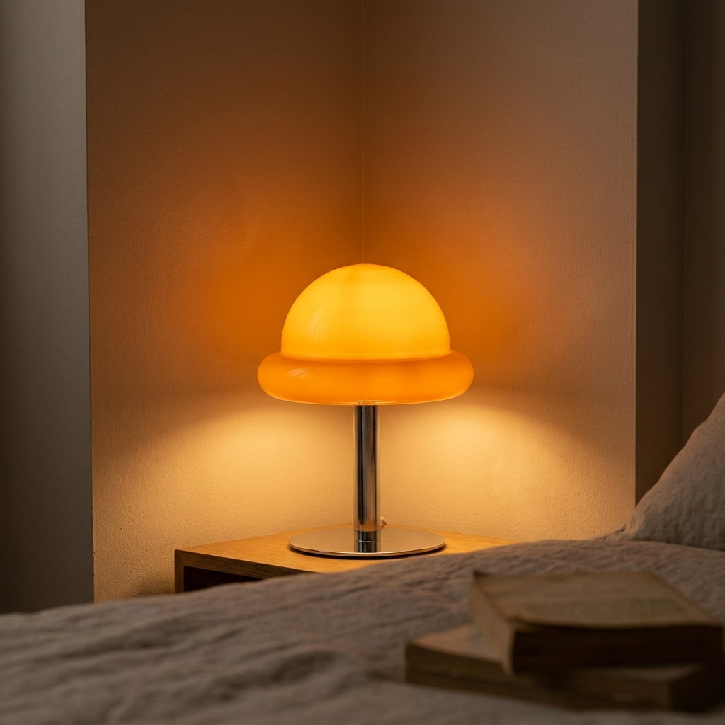 Lampe de Chevet Rétro en Verre Design Bauhaus Ambiance Cosy