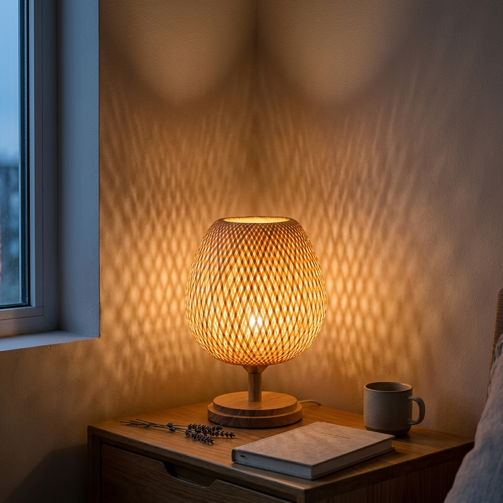 Lampe de Chevet Bambou Zen - Lumière Apaisante pour Ton Cocon
