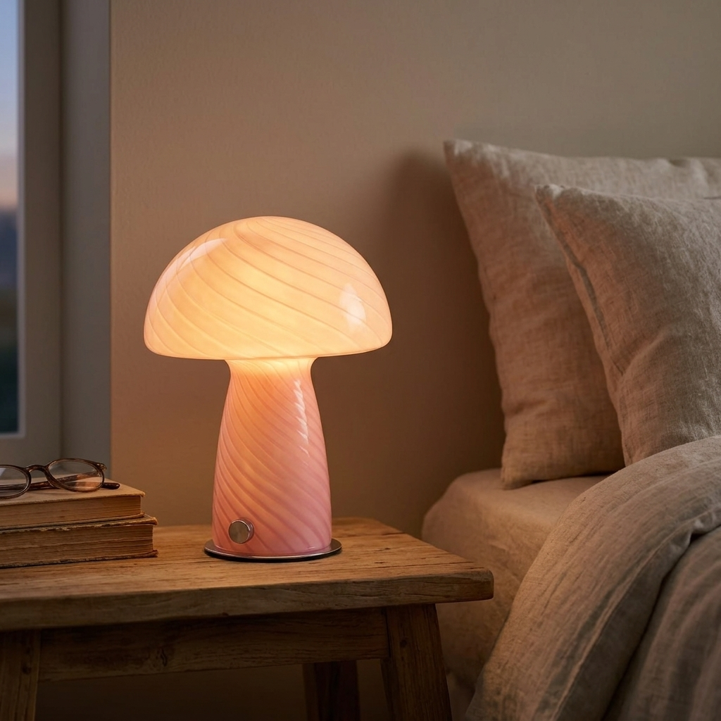 Lampe de Chevet Verre Nordic - Lumière Tamisée et Design Cosy