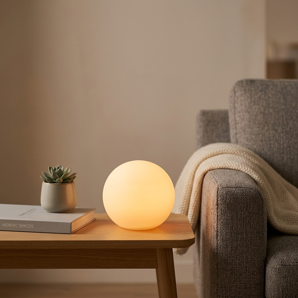 Lampe de Chevet Boule Lumineuse Rechargeable - Ambiance Cosy