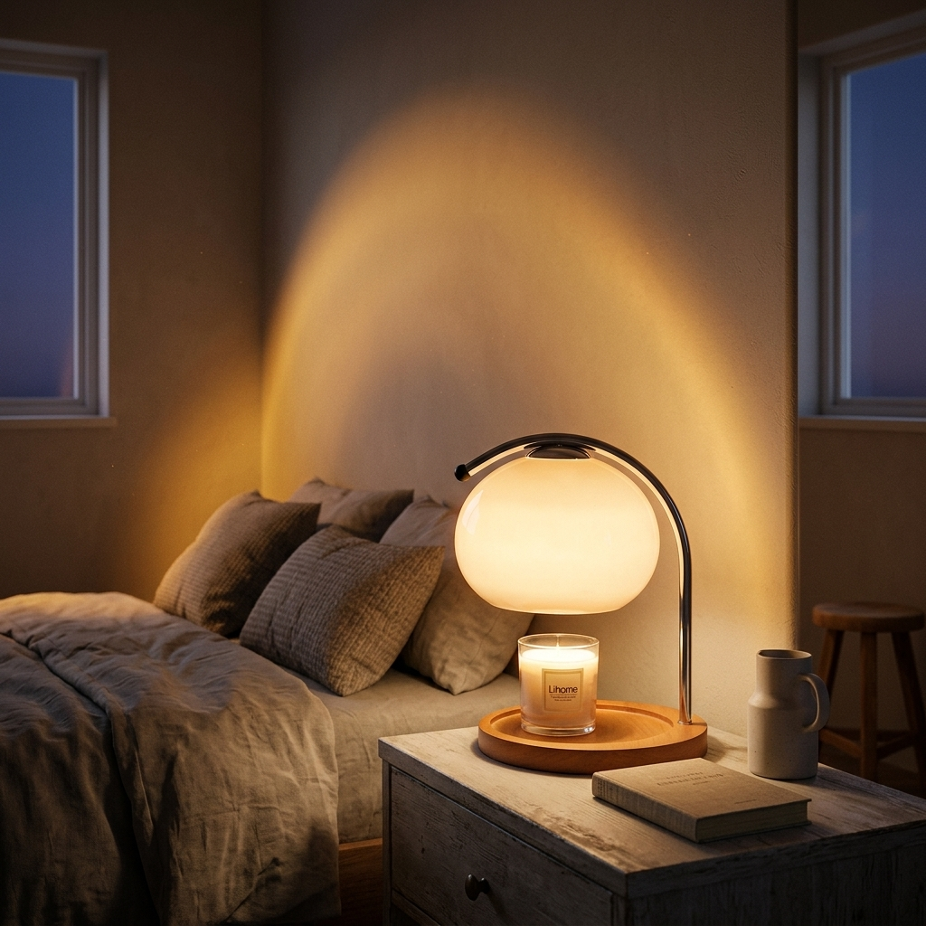 Lampe de Chevet Rétro en Verre - Lumière Chaude et Dimmable
