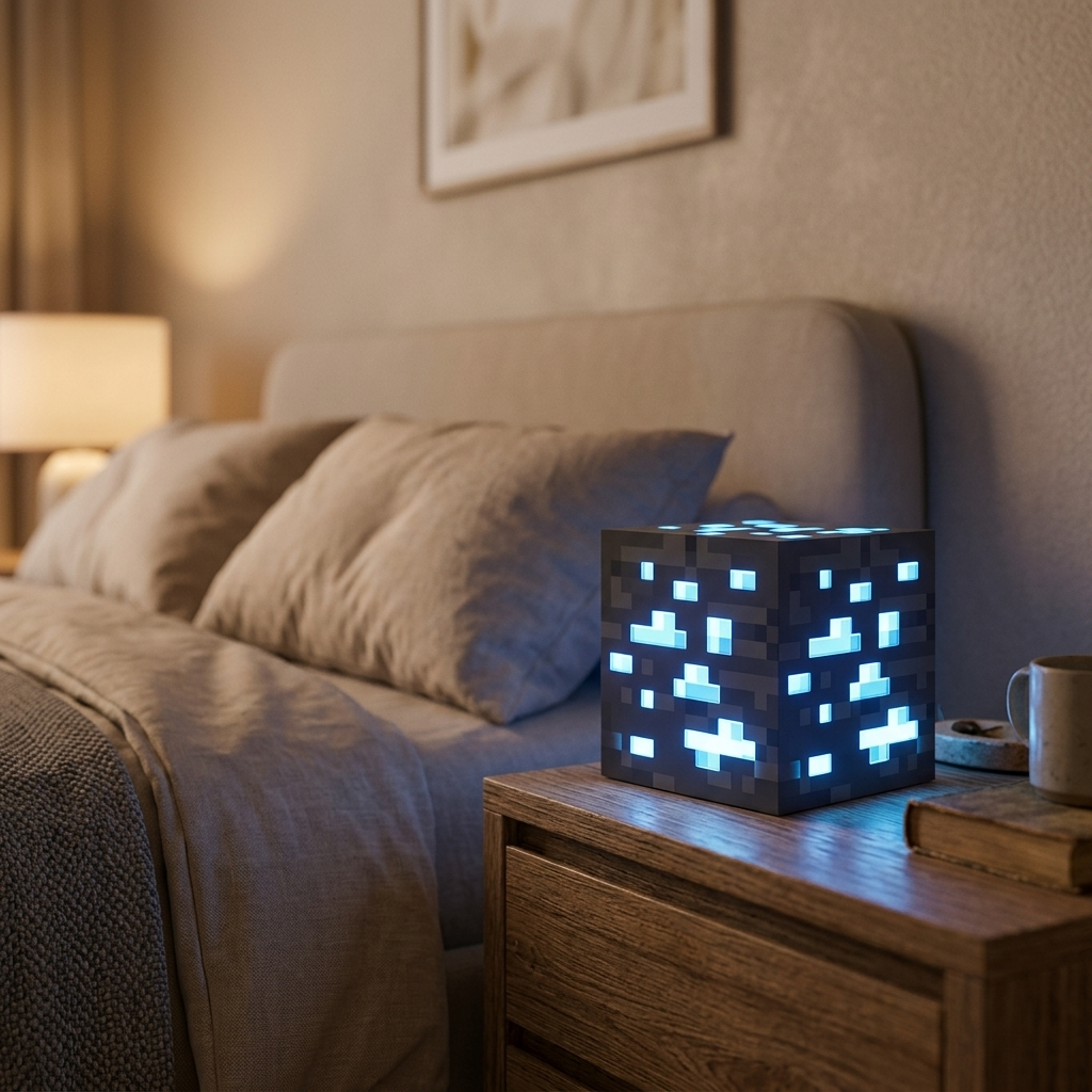 Lampe de Chevet LED Minecraft - Lumière Douce Rechargeable