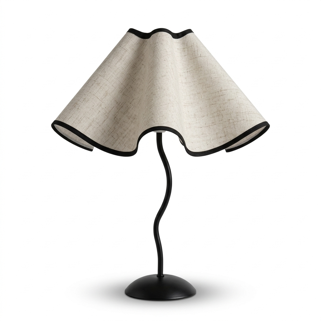 Lampe de chevet LED pétale noir avec éclairage tamisé réglable