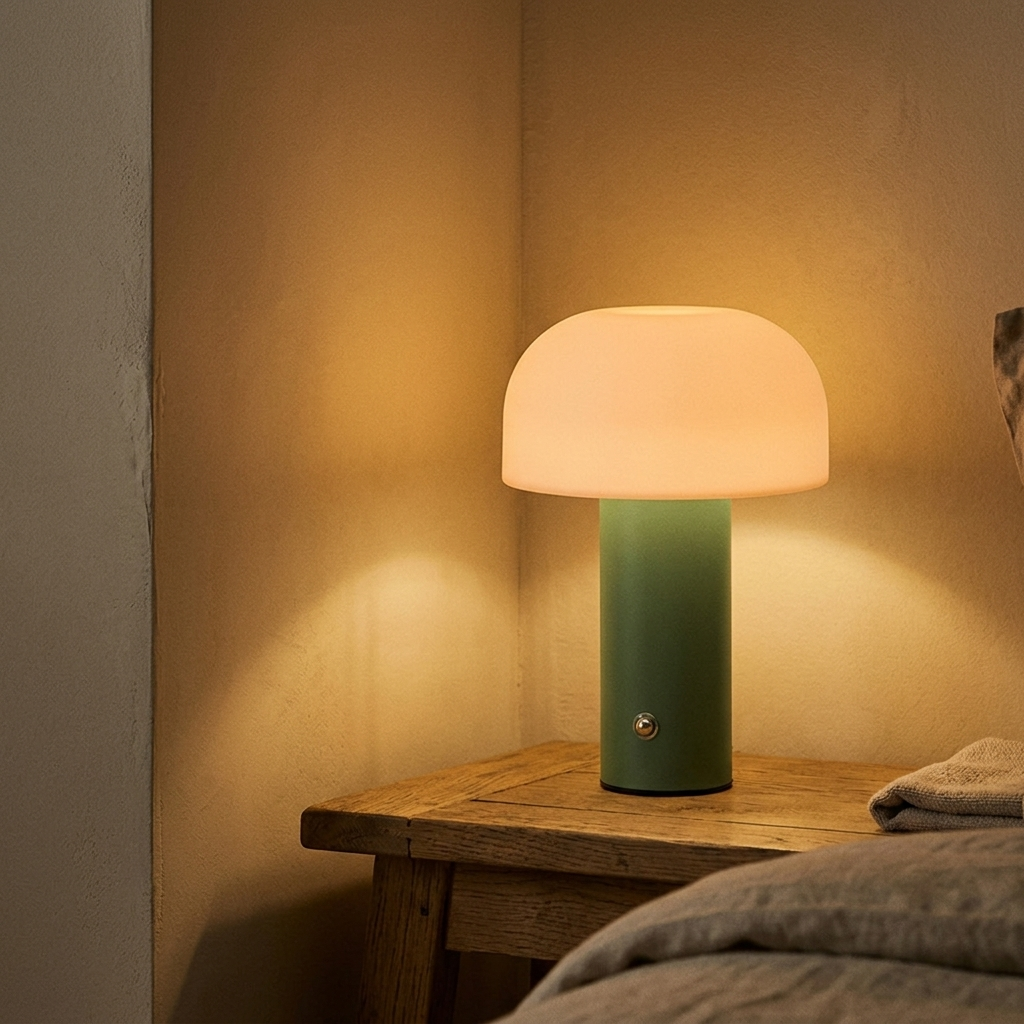 Lampe de Chevet Champignon LED Rechargeable 3 Intensités