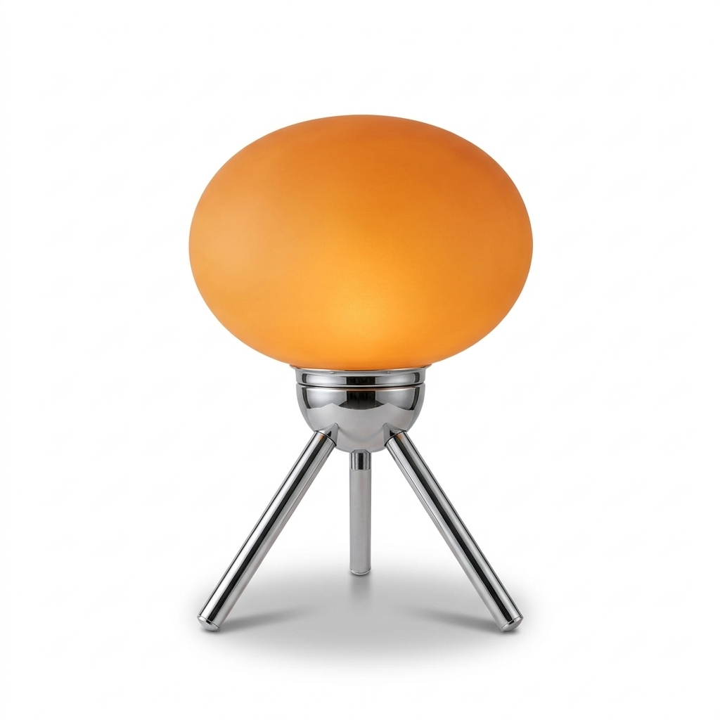 Lampe de chevet en verre teinté, forme champignon, style design minimaliste