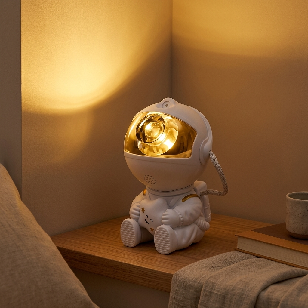 Lampe de Chevet Astronaute Galaxy - Lumière Douce Rechargeable