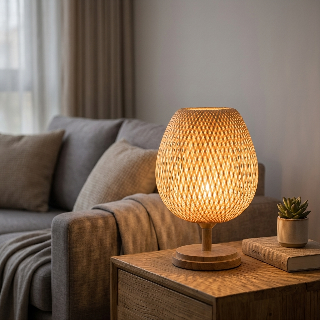 Lampe de Chevet Bambou Zen - Lumière Apaisante pour Ton Cocon